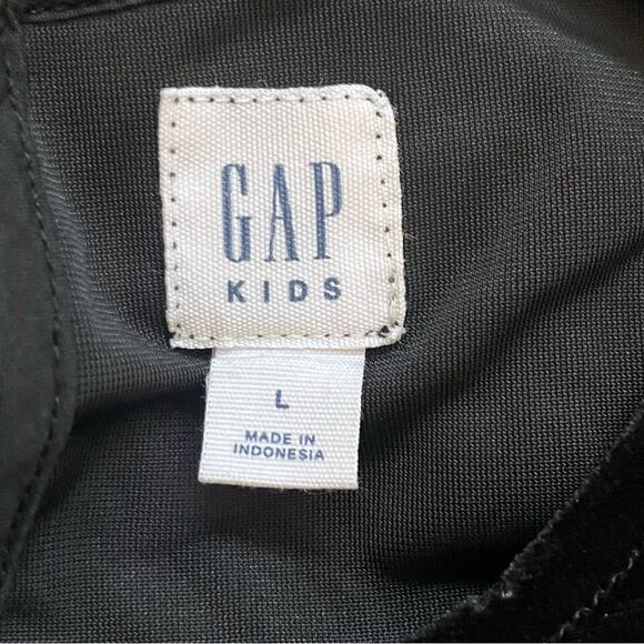Girls GAP Kids Black Velvet with Glitter Star accents Long Sleeve Dress Size L - Picture 6 of 7